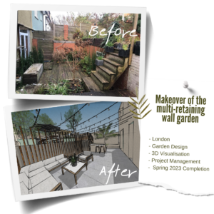 multi-terrace garden design before and after